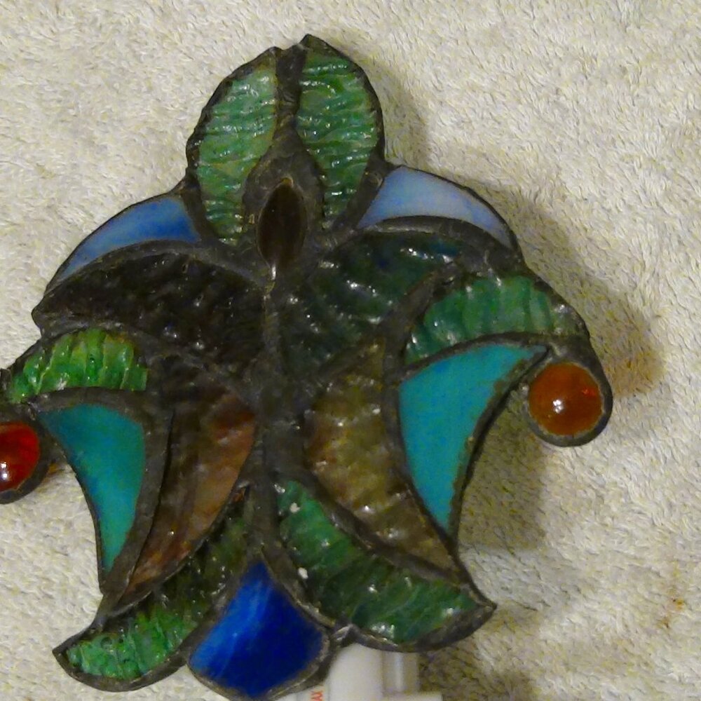 Tiffany Style Stained Glass Angel Night Light by River of Goods 5" H